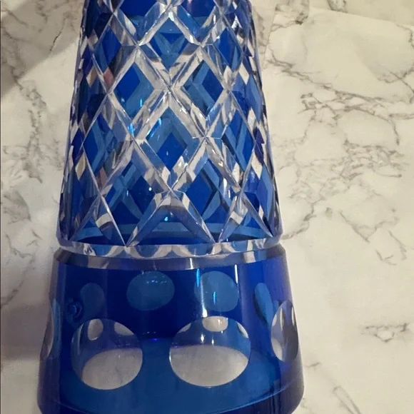 Vintage Elegant French Blue Crystal decanter or vase - Picture 4 of 4